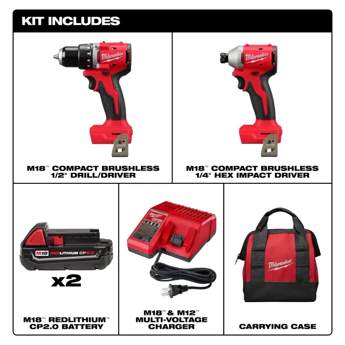 3692-22CT  KIT COMBINADO IMPACTO/TALADRO MILWAUKEE - Imagen 3