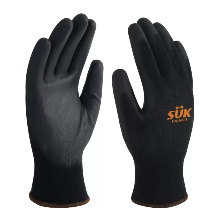 SUK-600 Guante poliéster negro c/pal poliu - Imagen 3